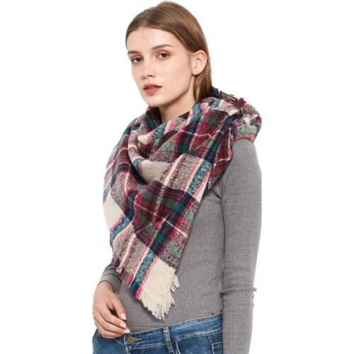 Women Autumn Winter New Cashmere Scarf Fashion Female Plaid Soft Triangular Shawl Pashmina High Quality Travel Wraps Bufanda