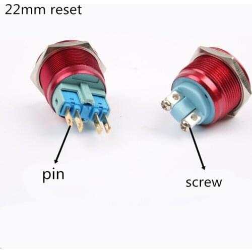 1 piece 3A 250A high quality red 22mm reset switch Metal push button switch for Car modification