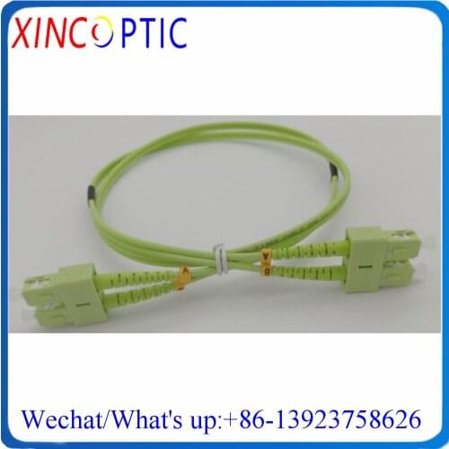 10Pcs ST-STUPC MM DX OM5 3.0mm PVC(OFNR) 1/2/3/4/5/10M Lime Green Multimode Duplex ST/UPC Fiber Optic Patch Cord Cable Connector