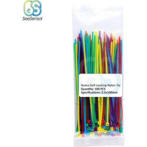 100 Pcs Nylon Cable Self-locking Plastic Wire Zip Ties Set 2.5*100 2.5*150 2.5*200 MRO & Industrial Supply Fasteners & Hardware