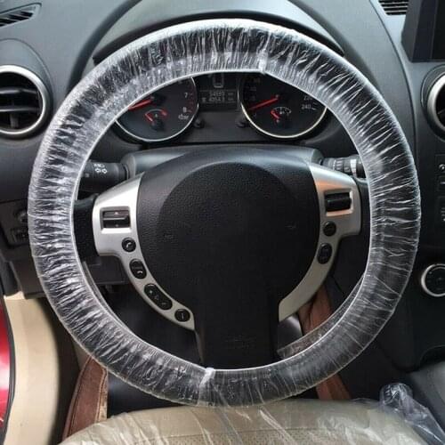 20Pcs Car Clear White Plastic Disposable Steering Wheel Cover