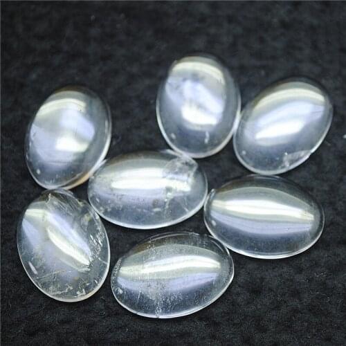 3PCS Nature White Crystal Cabochons Oval Shape NO HOLE Size 18x25MM Beads CABS Clearly DIY Jewelry Accessories Free Shipping