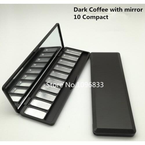 30PCS Empty Eyeshadow Pallet 10 Grids DIY Makeup Container Lip Cream Palette 10 Compartments Coffee Black Empty Eyeshadow Box