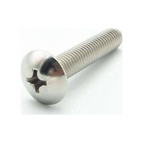 5PCS M8 304 Stainless Steel Metric Thread Truss Machine Screw Cross Recessed Bolt Fastener