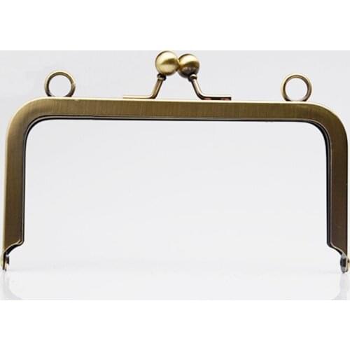 6 x 3 inches Antique Brass Clutch Purse Frame With Loops Bronze Purse Frames