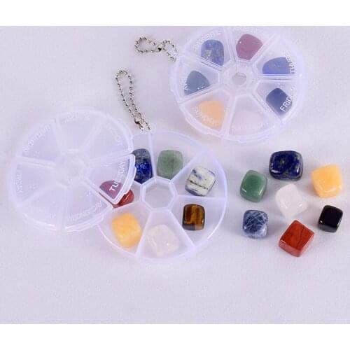 7 pieces/box 10-15 mm Natural Chakra Stones Tumbled Gemstone Rock Mineral Crystal polish Healing meditation for feng shui decor