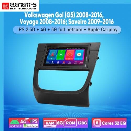ELEMENT-5 7" 6G+128G Android 10 4G 5G WIFI RDS DSP Car Radio For VOLKSWAGEN Gol (G5) 2008-2016, Voyage 2008, Navigation GPS HiFi