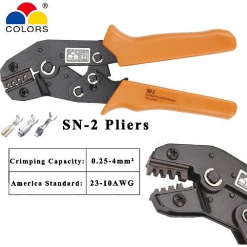 Free Shipping SN-2 0.25-4.0mm 23-11AWG Mini Type Self Adjustable Crimping Hand Pliers Electrical Wire Terminals Crimper Tools