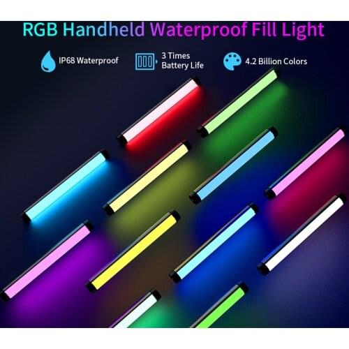 RGB Soft Light Portable Handheld LED Light Wand Waterproof Photographic Lighting Stick With Smartphone APP Remote Control Lights