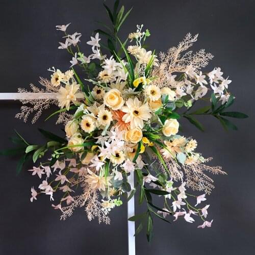 New Wedding Geometric Road Guidepoint Arch Flower Decoration Floral Backdrops Frame Corner Flower Wedding Layout Hanging Flowers