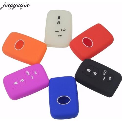Jingyuqin Remote Silicone Car-Styling Cover Case For Toyota Highlander Prius V Venza Land Cruiser Camry Smart Key