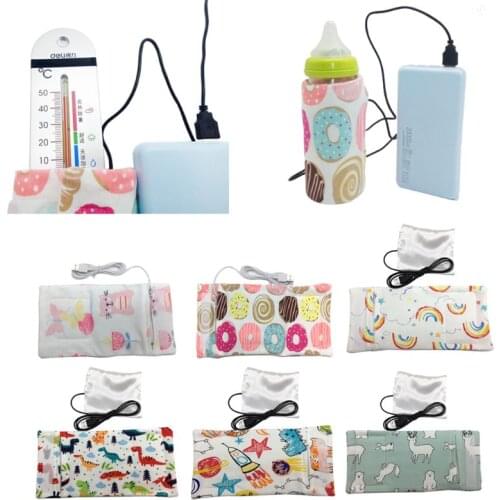 Travel Stroller USB Milk Water Warmer Insulated Bag Baby Nursing Bottle Heater 6 Colors 97BE
