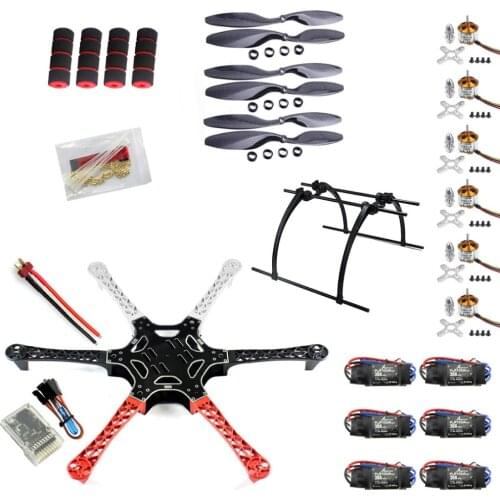 F05114-Z F550 Drone FlameWheel Kit With QQ HY ESC Motor Carbon Fiber Propellers +Tall Landing Skid PTZ