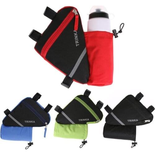 MTB Mountain Bicycle Front Frame Triangle Bag Cycling Top Tube Bag with Water Bottle Pocket Bicycle Accessories (Without Bottle)