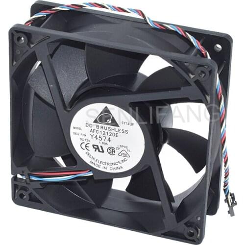 Well Tested AFC1212DE DC12V 1.60A 120x120x38mm Four Wires Square Cooling Fan