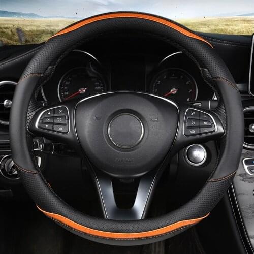 ZHOUSHENGLEE Microfiber Leather Car Steering Wheel Cover For Fiat 500 500X Ducato Grande Punto Tipo Panda Freemont Bravo Stilo