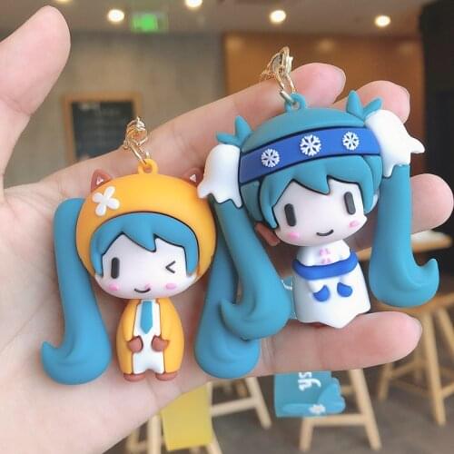 Creative Beautiful Girl Keychain Couple Cartoon Silicone Doll Car Bag Pendant Resin Key Ring Gift