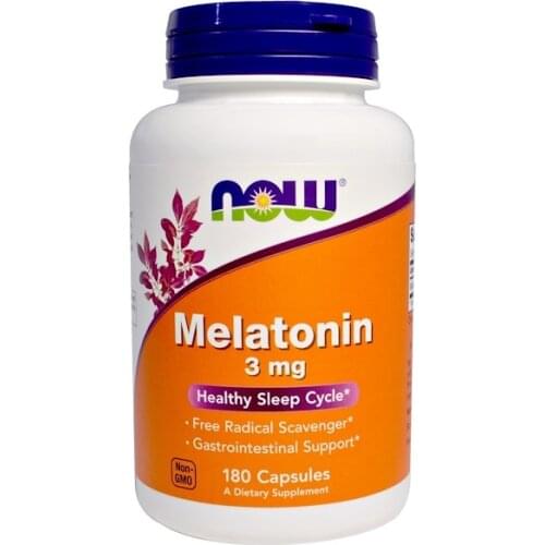 Now Foods Melatonin 180 Capsules Healthy Sleep Cycle Free Radical Scavenger Gastrointestinal Support FREE SHIPPING