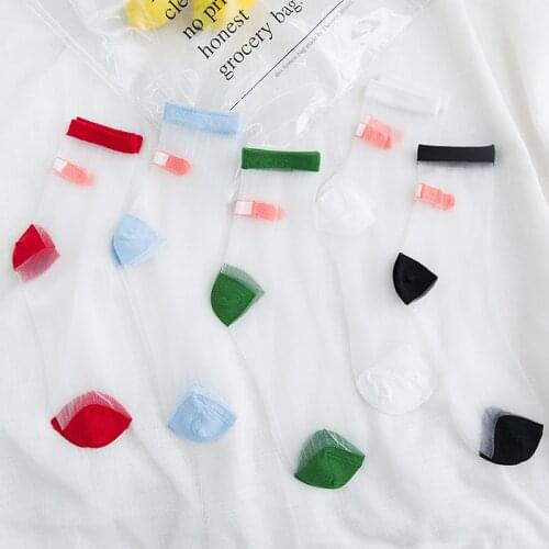 Japanese Cute Thin Cartoon Band-Aids Ladies In Tube Socks Pure Color Casual Versatile Fashion And Comfortable Breathable Socks