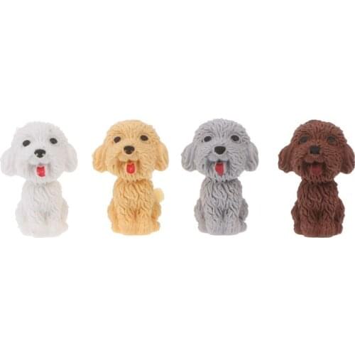 Mini 3D Cute Cartoon Dog Rubber Pencil Eraser School Student Korean Stationery Correction Supplies For Kids Gifts