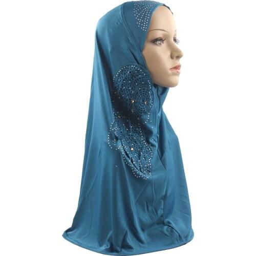 Muslim Hijab for Women Girls Amira Headscarf Ice Silk Material Beautiful Embroidery Wholesale