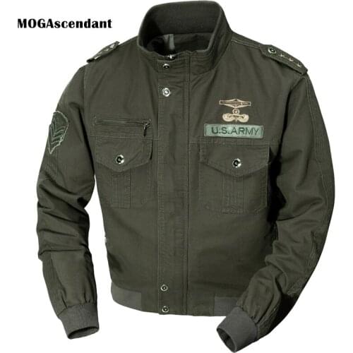 Military Jacket Mens Spring Autumn Cotton Pilot Jacket Outwear Coat Army Male Bomber Jackets Cargo Flight Jacket Plus Size 6XL