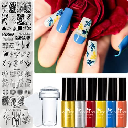 MSRUIOO 8ml Stamp Nail Polish Set Stamping Polish Nail Art Stamping Nail varnish for Nail DIY Stamping Plate Tools