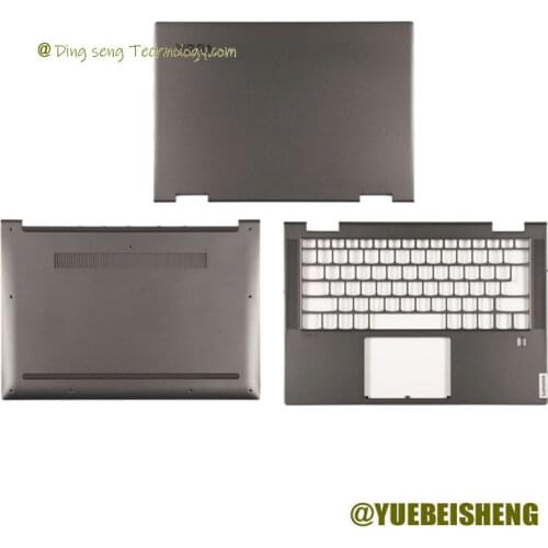 YUEBEISHENG New For Lenovo YOGA C740-14 C740-14IML Palmrest US keyboard Bezel upper cover+ Bottom case cover,Gray