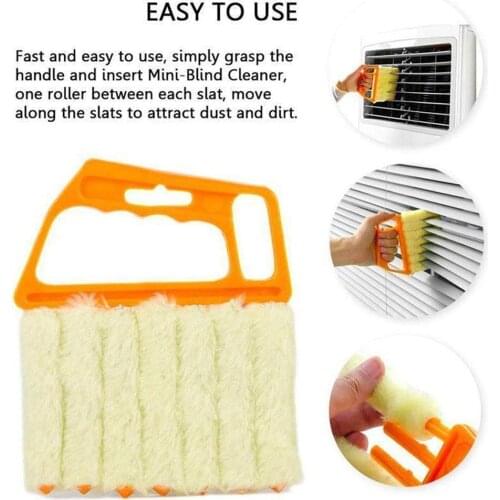 7 Finger Dusting Cleaner Tool Useful Microfiber Window With Blade Washable Cleaner Conditioner Venetian Air Blind Brush Cle M2V3