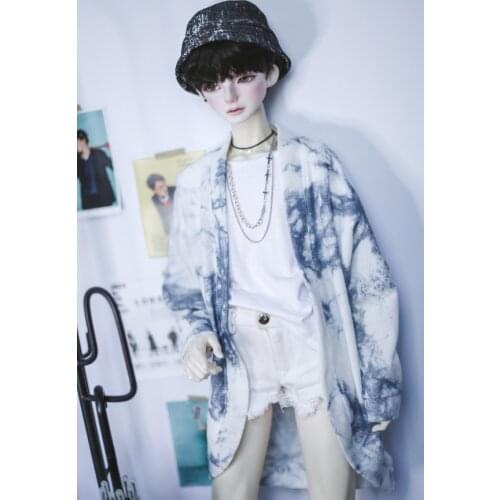 BJD doll clothes Suitable for 1/3 1/4 MSD size mottled broken rounded lower hem bat cardigan coat doll accessories