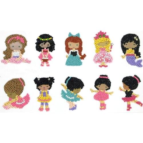 Princess Design 5D DIY Diamond Painting Kits for Kids Theme Stick Paint with Diamonds by Numbers Kit Easy to DIY Mosaic Sticker