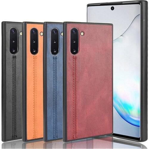 For Samsung Galaxy Note 10 Luxury Calfskin PU Leather lines Back Cover Case For Samsung Note10 N9700 N970F SM-N970F Phone Case