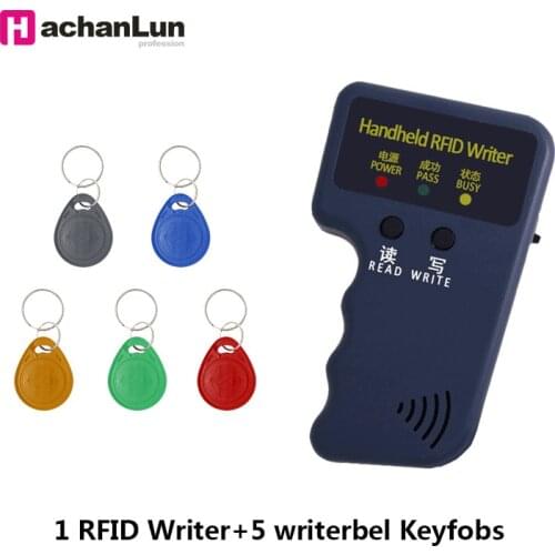 Handheld 125KHz RFID Duplicator Copier Writer Programmer Reader EM4100 RFID Copier Rewritable ID 5200 Keyfobs Tags Card Reader