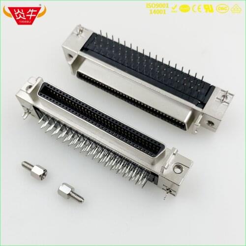 SCSI 14P ~ 100P SLOT SERIES FEMALE RIGHT ANGLE PCB CONNECTOR 14PIN ~ 100PIN 3Au TE AMP 3M MOLEX YANNIU