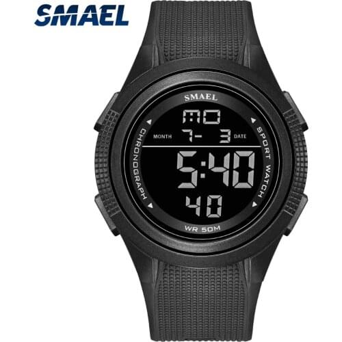 SMAEL 2020 New Sport Watch For Men Fashion Brand Waterproof PU Strap Digital Watches Alarm Clock Relogio Masculino 1220