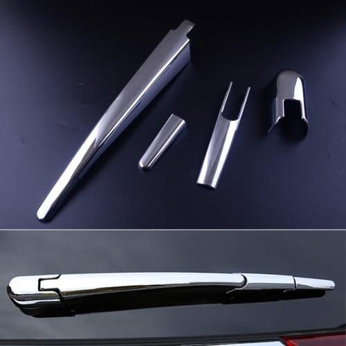 Beler 4pcs Rear Window Wiper Arm Blade Chrome Cover Trim Garnish Molding Fit For Mitsubishi Outlander 2013-2018