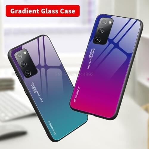 Glass Phone Case For Samsung Galaxy S20 FE 5G Anti Scratch Hard Back Phone Shell For Galaxy A51 5G A71 5G Cover Funda Capa