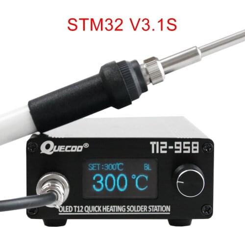 STM32-OLED T12-958 1.3inch digital display Soldering Station V3.1S controller with 5pin 907 handle Soldering Iron Tips no plug