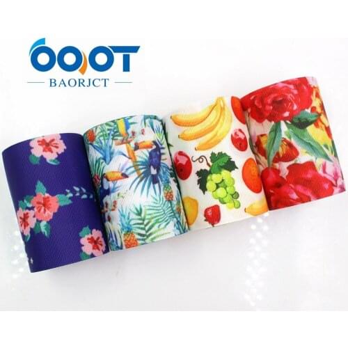OOOT BAORJCT G-18815-958,75 mm,10 yards Fruit flower Ribbons Thermal transfer Printed grosgrain Wedding Accessories DIY material