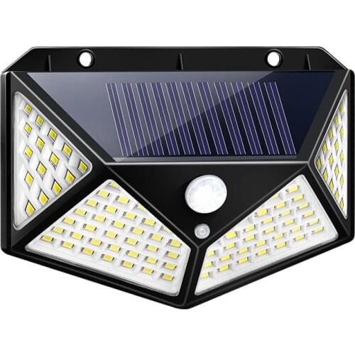 100 LED Solar Light Outdoor Solar Lamp Powered Sunlight Waterproof PIR Motion Sensor Street Light for Garden Decoration