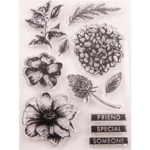 1pc Flower Cluster Transparent Clear Silicone Stamp Seal Cutting DIY Scrapbooking Rubber Stamping Coloring Diary Decor Reusable