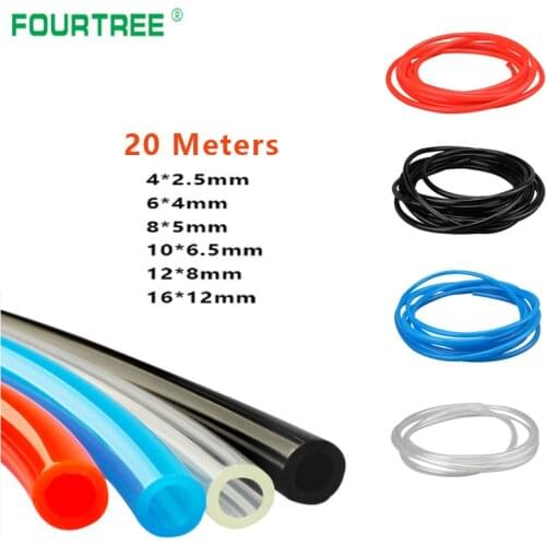 20 Meters PU High Pressure Pneumatic Pipe OD 4/6/8/10/12/14/16mm Air Component Tube Hose Tubing Wholesale Top Quality
