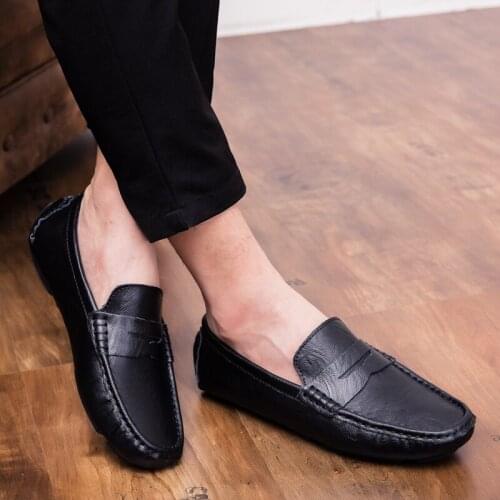 2021Fashion Men Shoes outdoor Casual Luxury Brand Men Loafers Genuine Leather Moccasins flats men Breathable Slip on Boat Shoes
