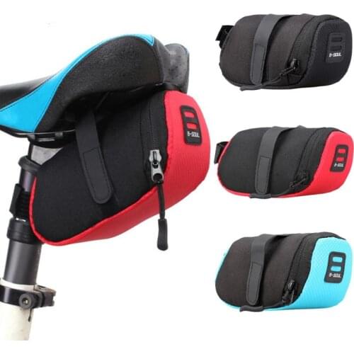 2021 Bike Bags Nylon Waterproof Bicycle Saddle Bags Seat Cycling Tail Rear Pouch Bag Riding Storage Saddle Bag Bike Accessories