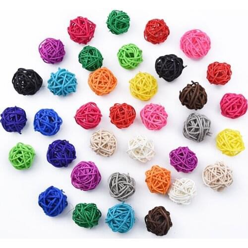 50PCS Rattan Ball Mini DIY Home Decor Accessories Creative Sepak Takraw Rattan Decor For Wedding Party