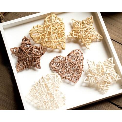 6pcs/lot 7cm Rattan star heart Sepak Takraw For Christmas Birthday Party Home Wedding Party Decoration/Q025/model/toy
