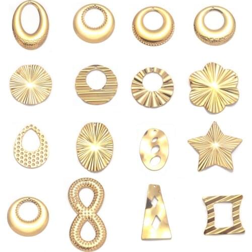 6pcs/Lots Charms for Jewelry Making Bulk STAINLESS STEEL Earring Accessories DIY Jewelry Making Supplies Charms