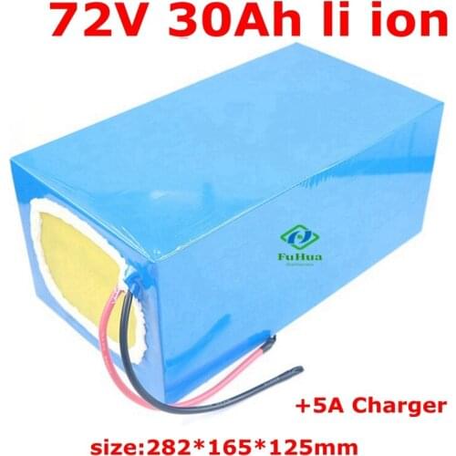 72v 30Ah lithium ion battery li ion BMS for bike 3500w 3500w motor Vehicle tricycle scooters Go Cart skateboad +5A charger