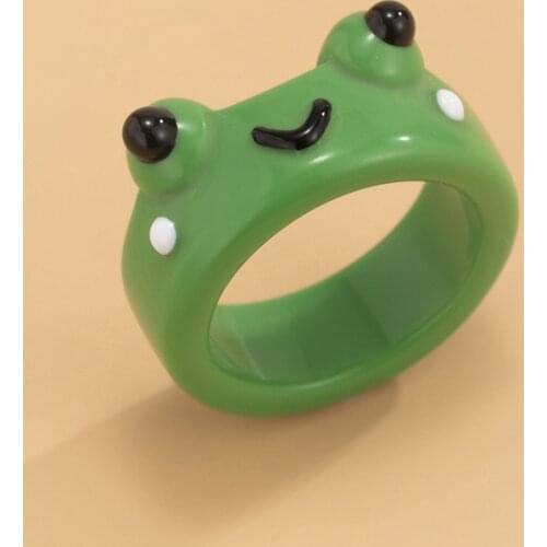 Acrylic Frog Ring Chick Resin Rings For Women Girls Simple Animal Aesthetic Jewelry Friendship Rings Greative Party Travel Gifts
