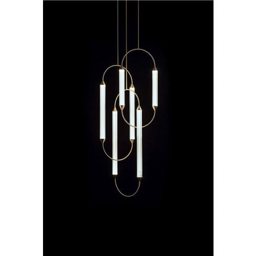 American retro court law European post-modern glass leaf bedroom living room dining room duplex building villa chandelier led